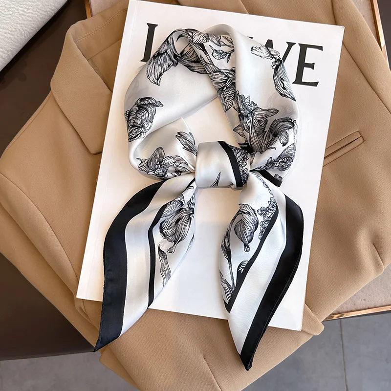 Luxury Bags Casual - 70*70cm lüks çiçek baskı ipek kare