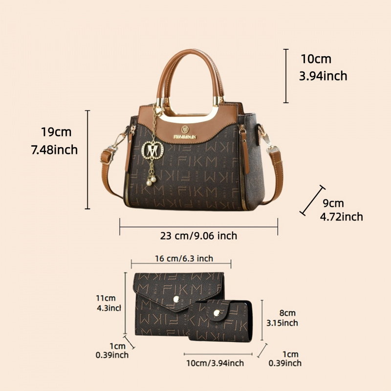 3 parçalı hafif lüks baskılı h - Luxury Bags Casual incelemesi ve fiyatı