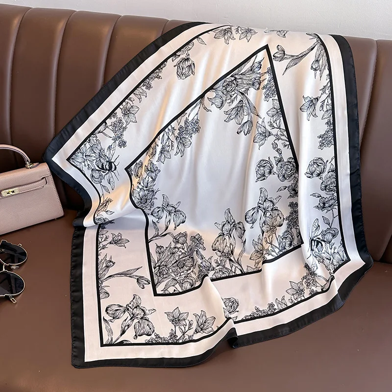 70*70cm lüks çiçek baskı ipek  - Luxury Bags Casual incelemesi ve fiyatı